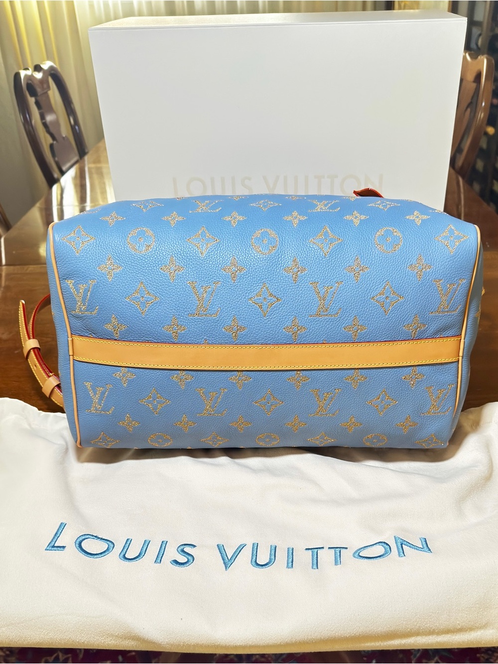 Louis Vuitton Light Blue Monogram Speedy 40 P9 Limited Edition NIB - Picture 6 of 15